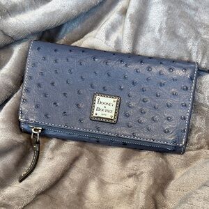 Dooney & Bourke Navy Ostrich Pattern Wallet